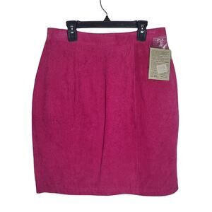 NWT Vintage Global Identity fuschia pink leather skirt - 11 / 12 see measurement